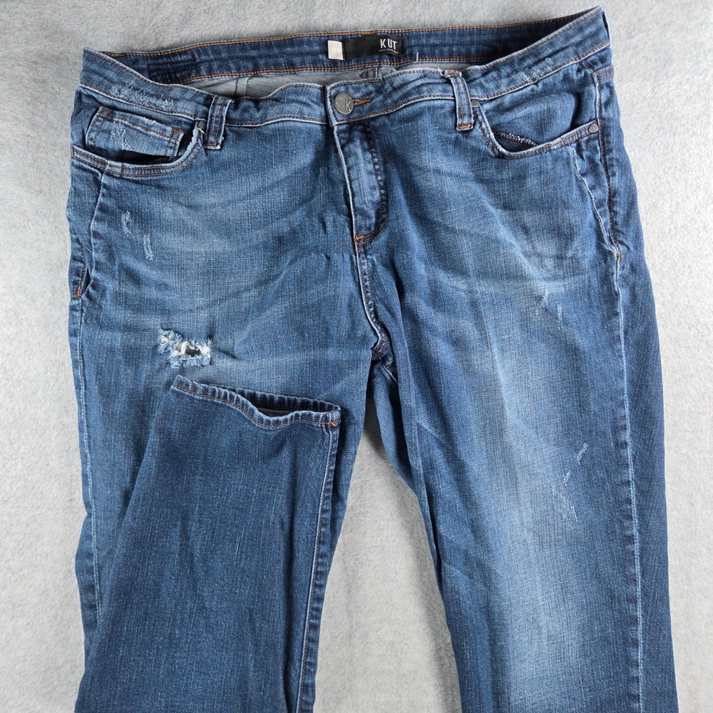 KUT from the Kloth Slim Leg Jeans Womens 18W Blue Distressed Denim